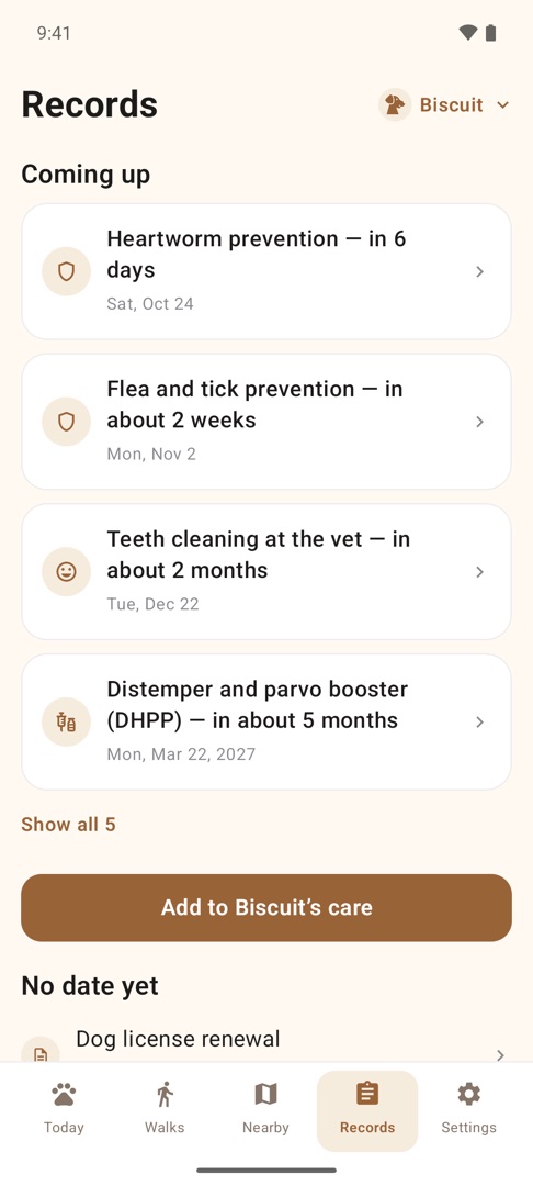 Wagmile: care dates coming up