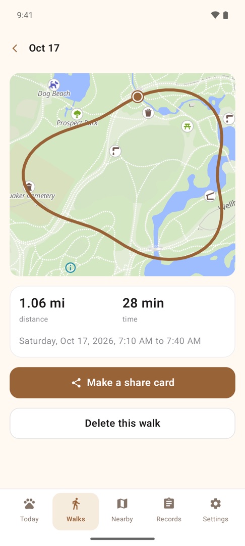 Wagmile: a walk drawn on a map